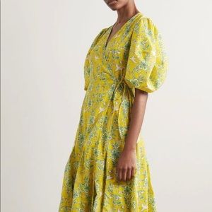 Rhoda Fiona Yellow Printed Wrap Dress